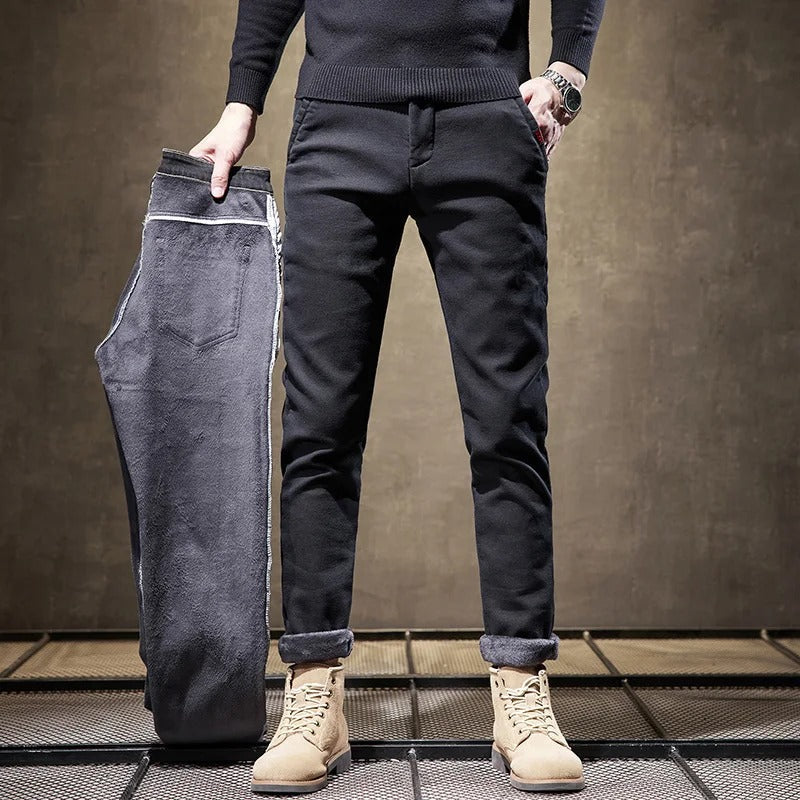 Herren Hose im Slim Fit mit Bündchen - schwarz
