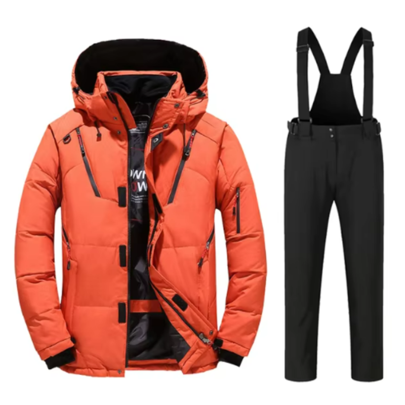 Herren Skijacke für Wintersport - orange 1