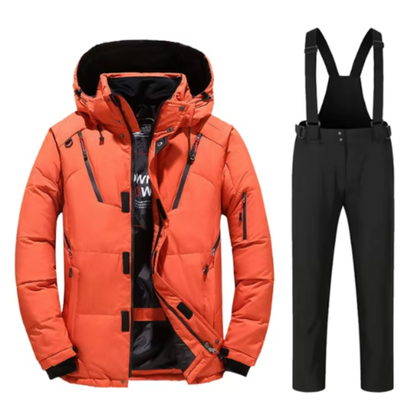 Herren Skijacke für Wintersport - orange 1