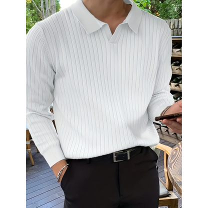Herren Pullover mit Polokragen und Langarm