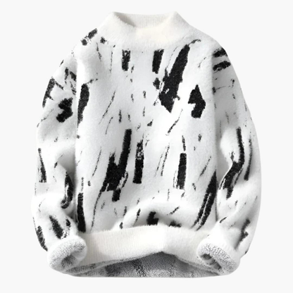 Herren Pullover mit Druckmotiv - weiß