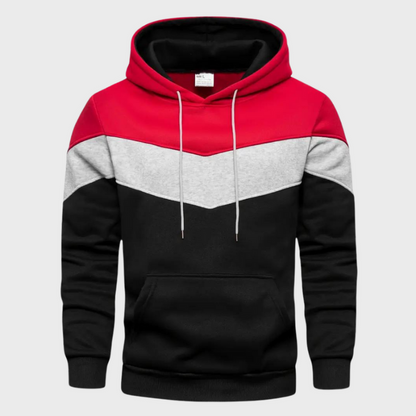 Herren Pullover im Colorblock-Design - rot