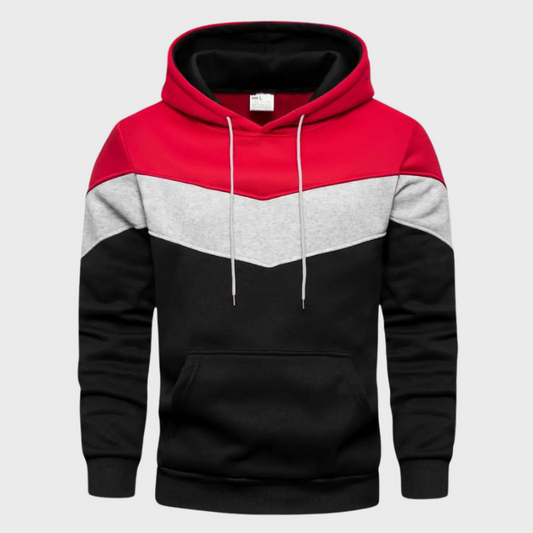 Herren Pullover im Colorblock-Design - rot