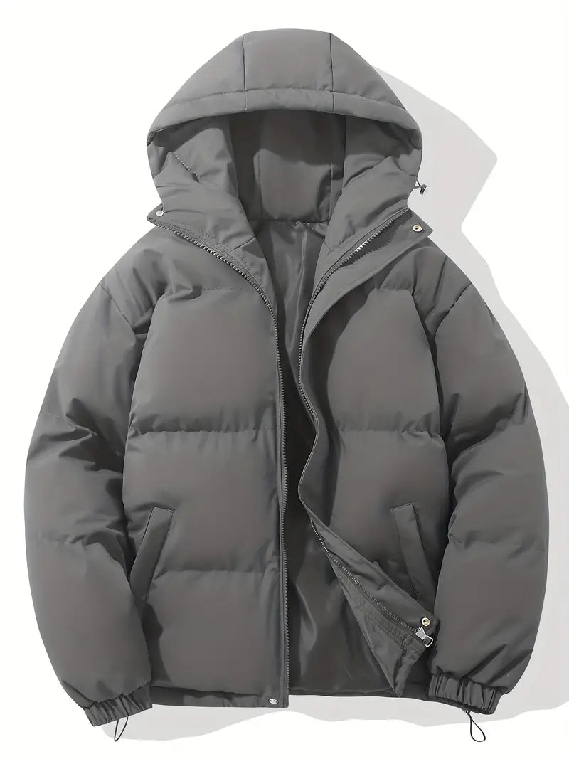 Winterjacke Herren mit Kapuze - grau
