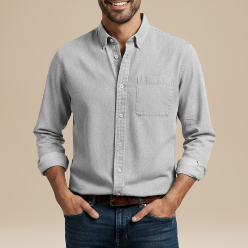 Herren Hemd mit klassischem Casual Design - weiß