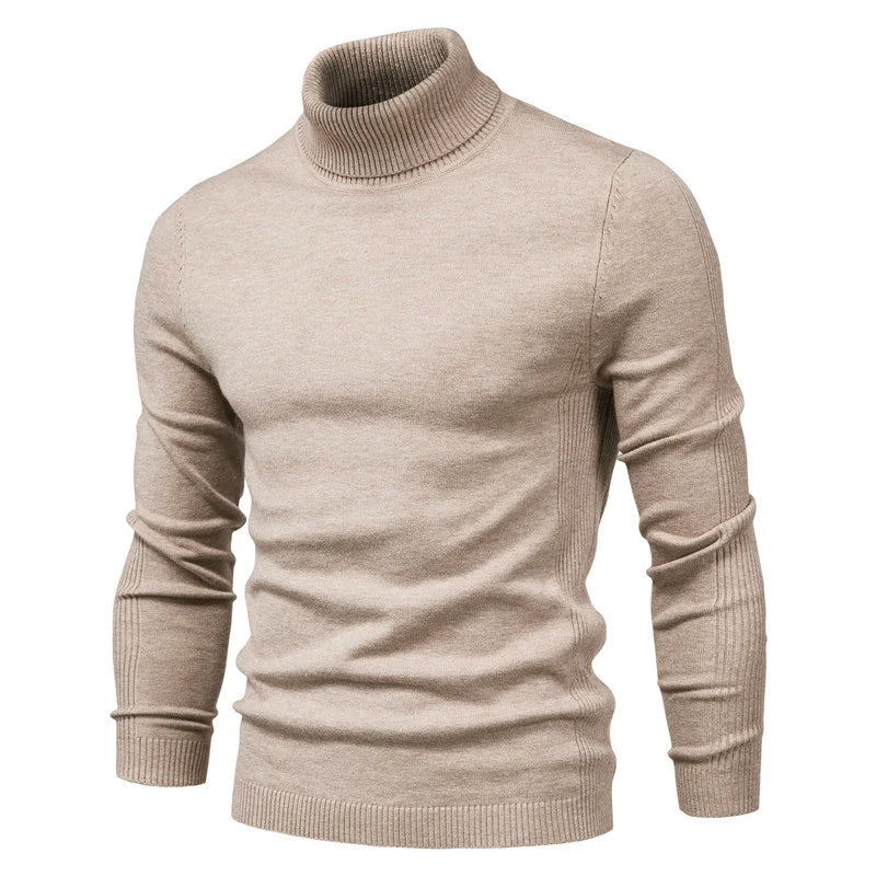 Pullover Herren mit Rollkragen im Winterlook - khaki