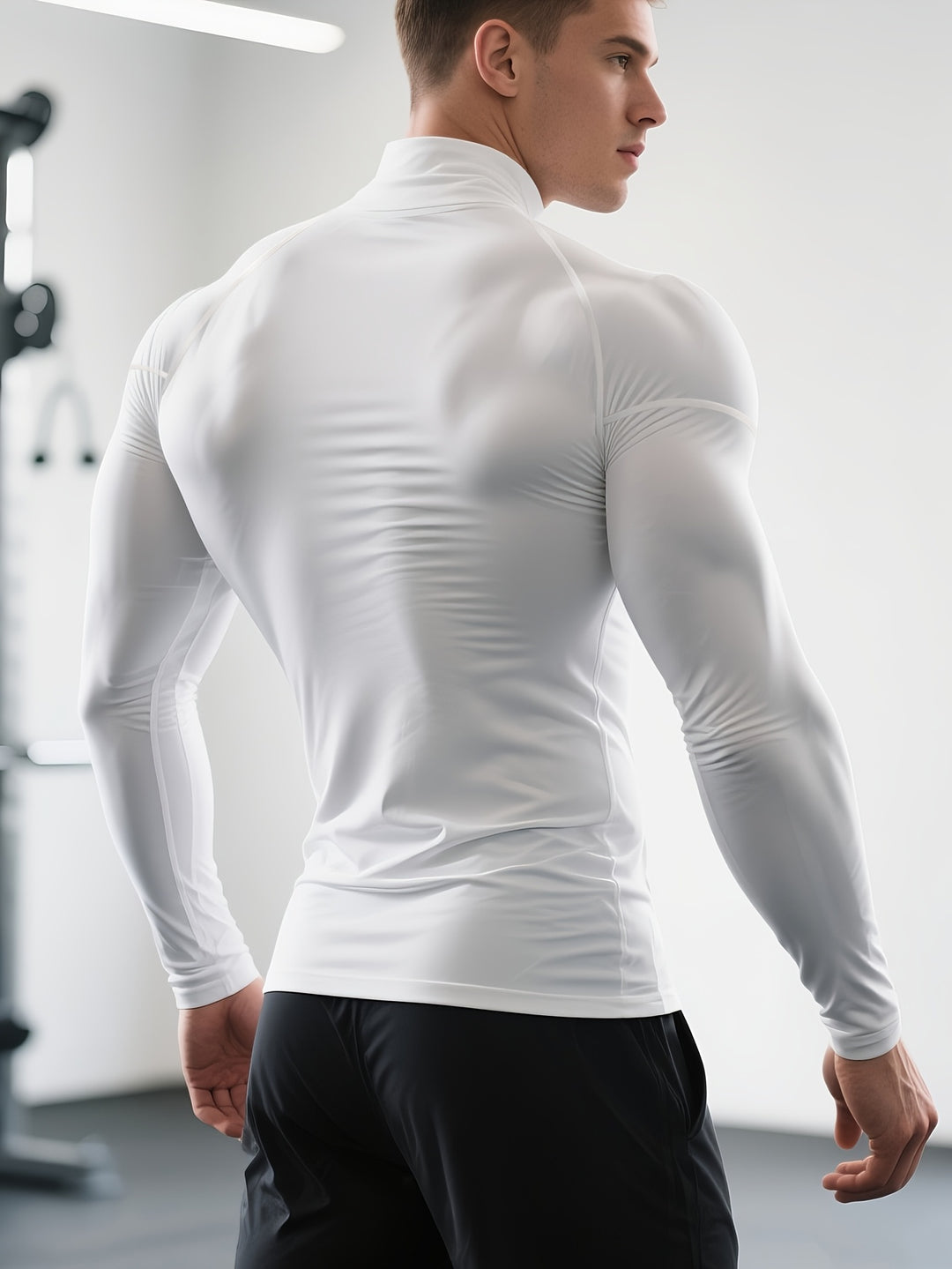 Herren Kompressionsshirt im Slim Fit mit Rollkragen