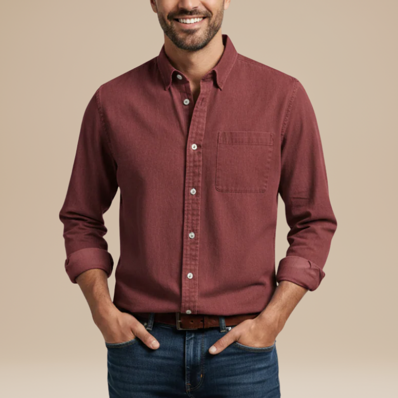 Herren Hemd mit klassischem Casual Design - rot