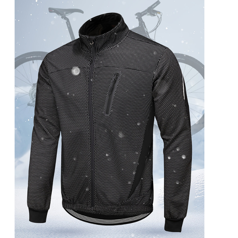 Herren Thermo Sportjacke mit Reißverschluss - schwarz