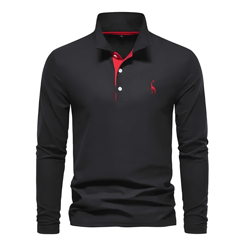 Herren Hemd im Polo-Stil - schwarz