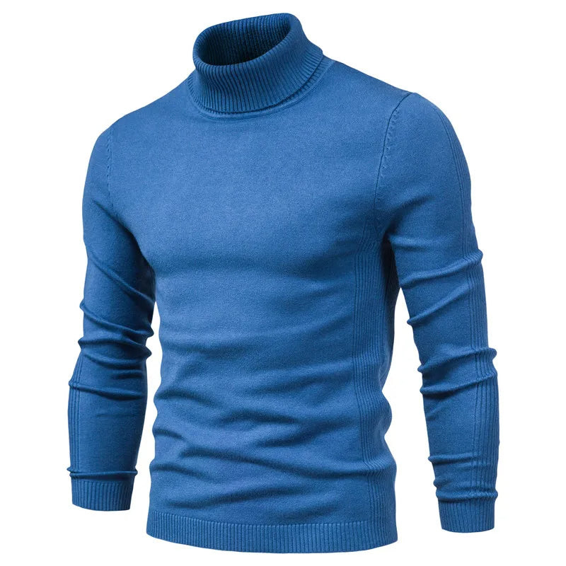 Pullover Herren mit Rollkragen im Winterlook - hellblau