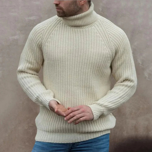 Herren Rollkragenpullover aus Strick im Casual-Stil