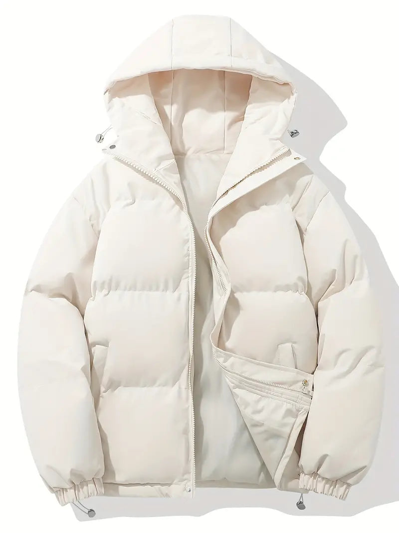 Winterjacke Herren mit Kapuze - weiß