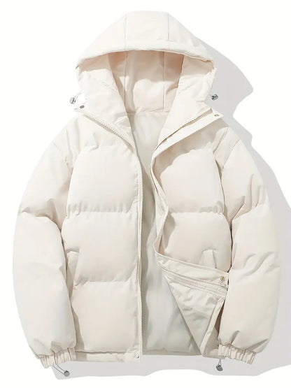 Winterjacke Herren mit Kapuze - weiß