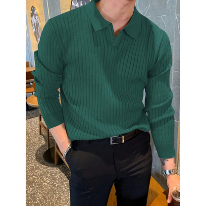 Herren Pullover mit Polokragen und Langarm