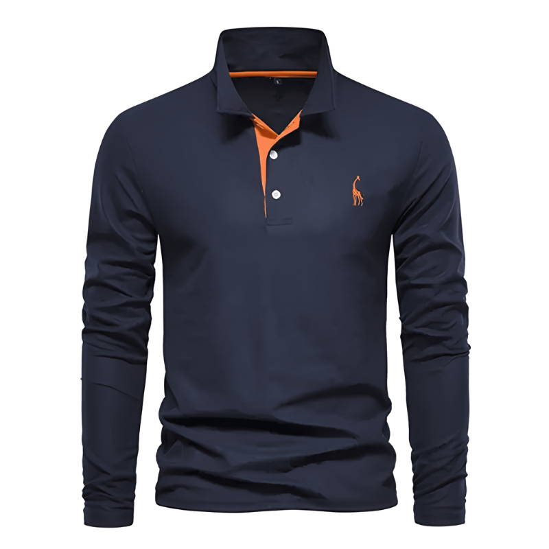 Herren Hemd im Polo-Stil - marineblau