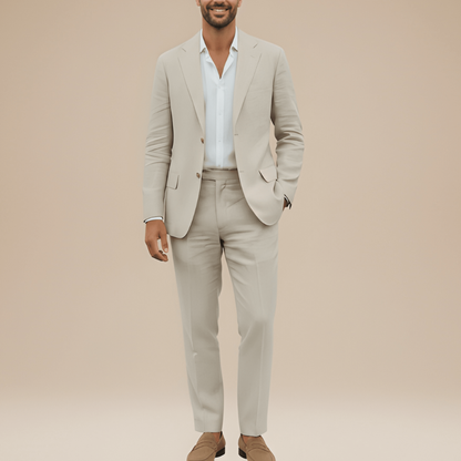 Herren Anzug als modernes Komplettoutfit - beige