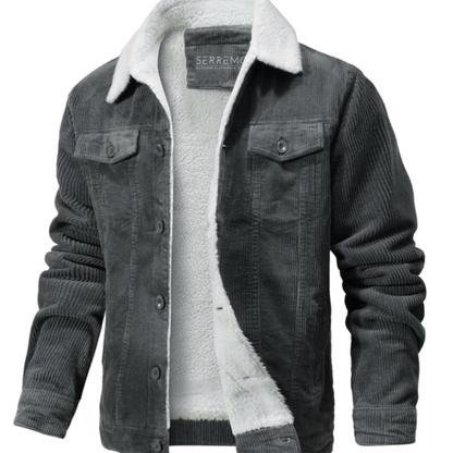 Herren Kurzparka mit Kragen - grau