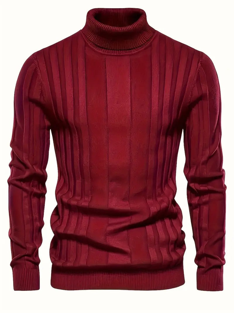 Herren Rollkragenpullover mit langen Ärmeln - rot