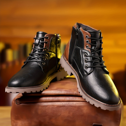 Herren Winterstiefel im Schnürstiefel Design - schwarz