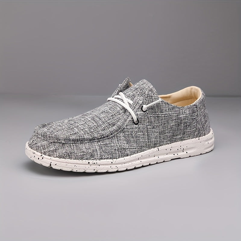 Herren Loafers aus Canvas im Slip-on-Stil - grau
