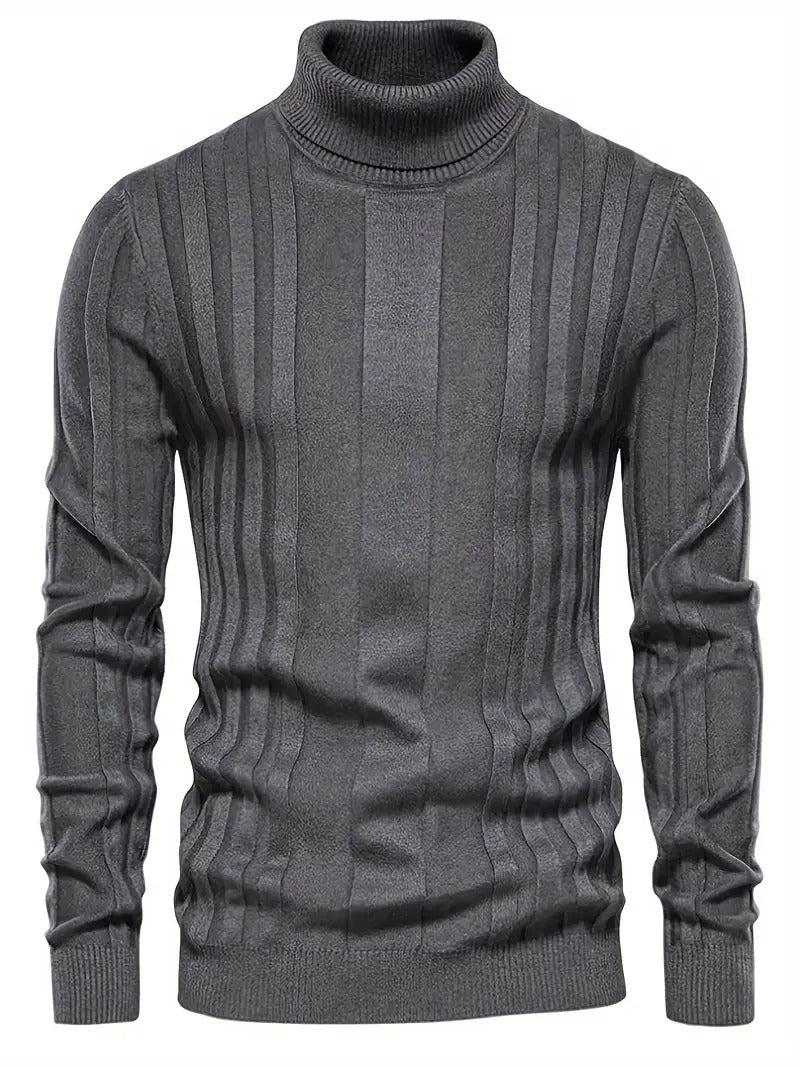 Herren Rollkragenpullover mit langen Ärmeln - grau