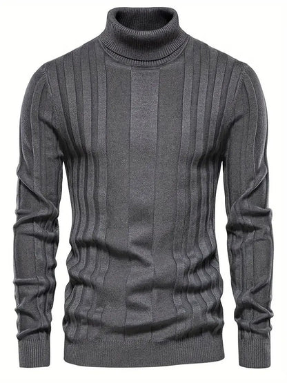 Herren Rollkragenpullover mit langen Ärmeln - grau