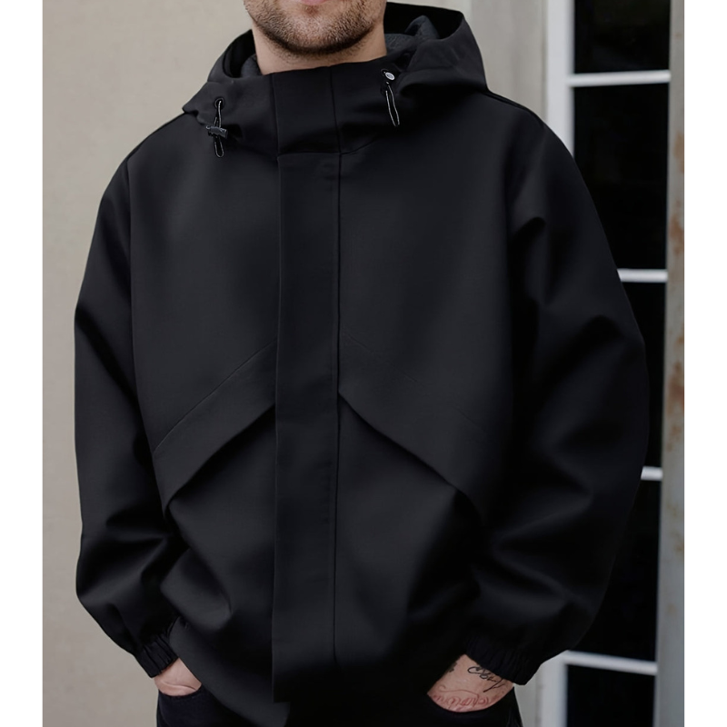 Jacke Herren mit Kapuze für kalte Tage - schwarz