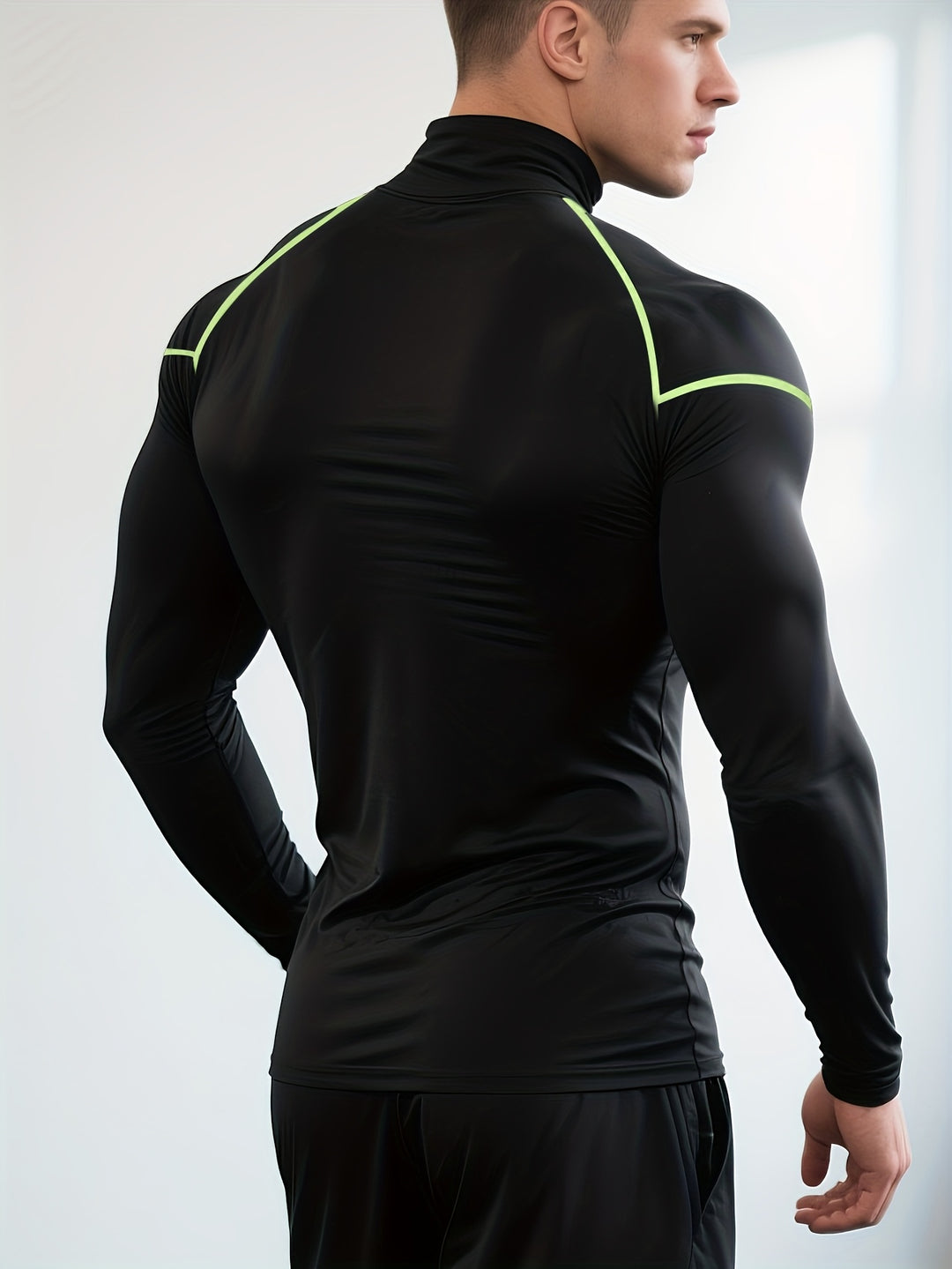 Herren Kompressionsshirt im Slim Fit mit Rollkragen