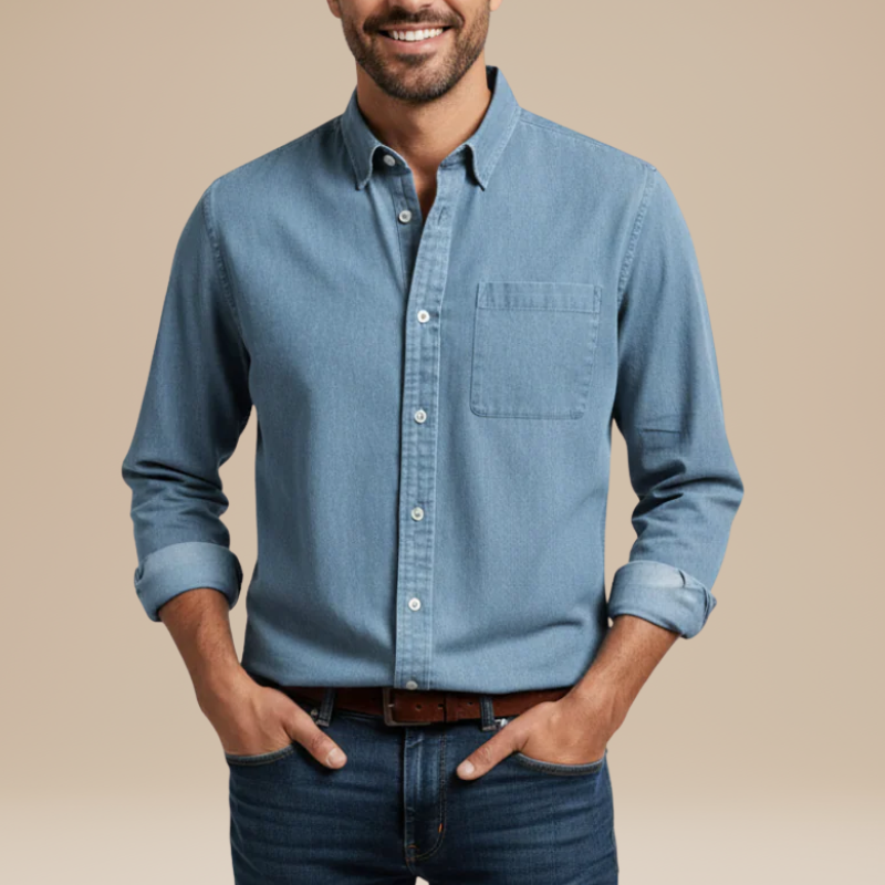 Herren Hemd mit klassischem Casual Design - hell-blau