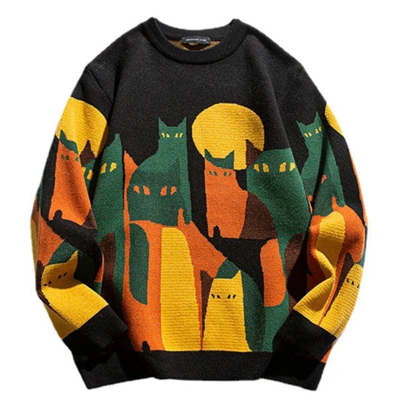 Pullover Herren mit Cartoon-Motiv - schwarz