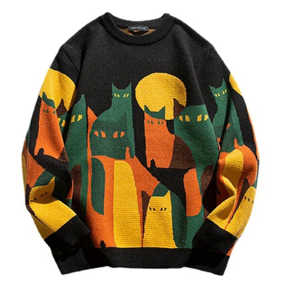 Pullover Herren mit Cartoon-Motiv - schwarz