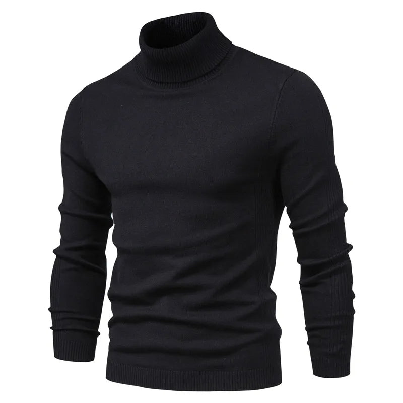 Pullover Herren mit Rollkragen im Winterlook - schwarz