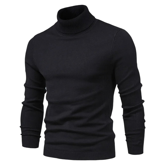 Pullover Herren mit Rollkragen im Winterlook - schwarz