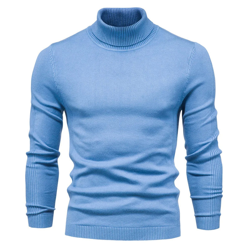 Pullover Herren mit Rollkragen im Winterlook - himmelblau