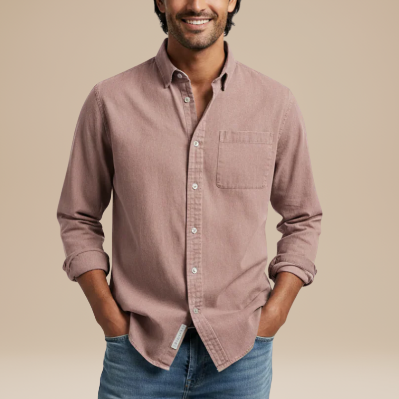 Herren Hemd mit klassischem Casual Design - rosa