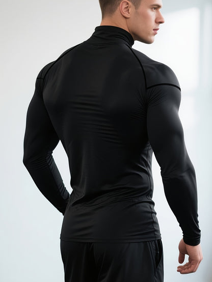 Herren Kompressionsshirt im Slim Fit mit Rollkragen