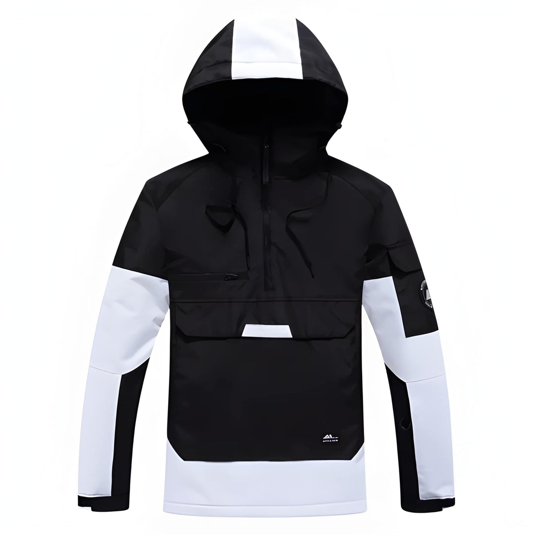 Herren Winterjacke mit Skikapuze - schwarz