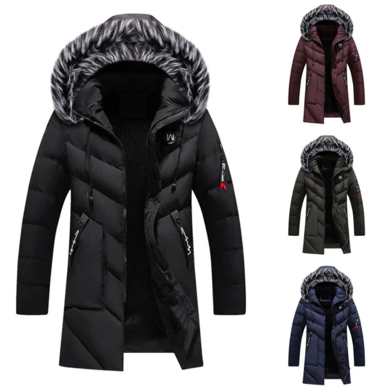 Herren Winterjacke in langer Form mit Futter
