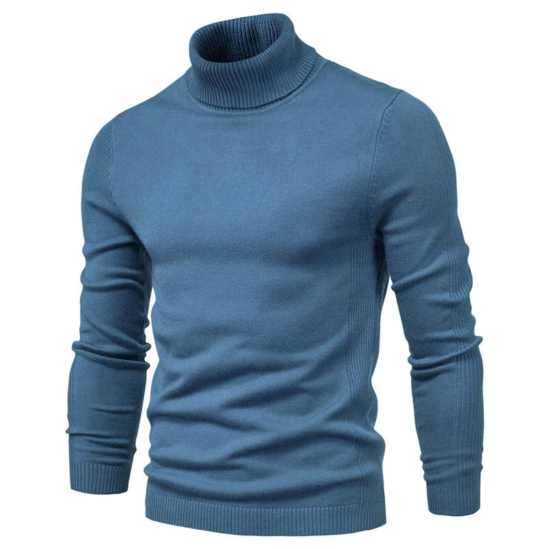 Pullover Herren mit Rollkragen im Winterlook - blau