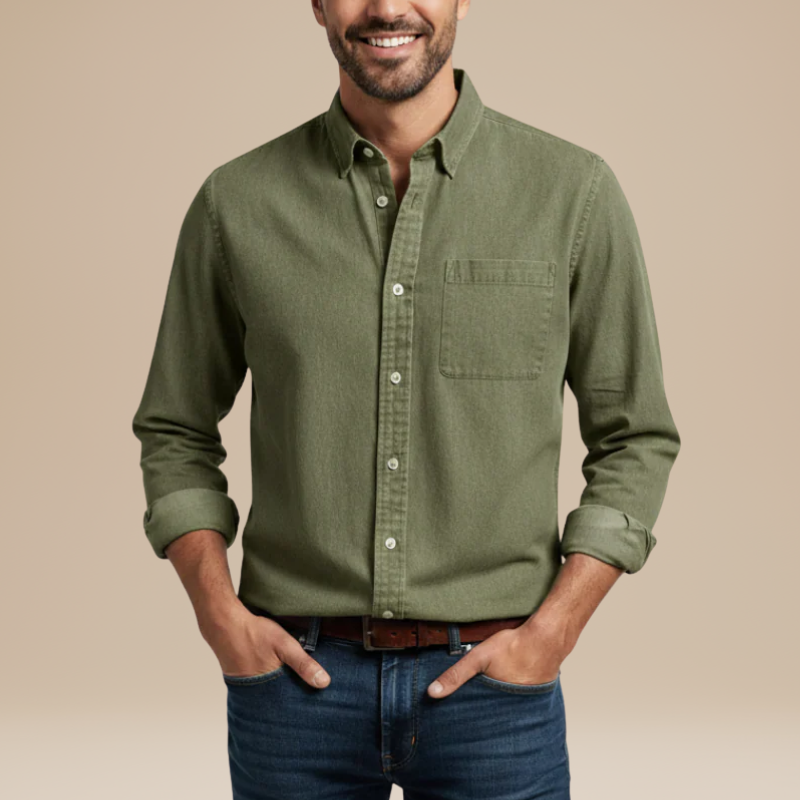 Herren Hemd mit klassischem Casual Design - grün