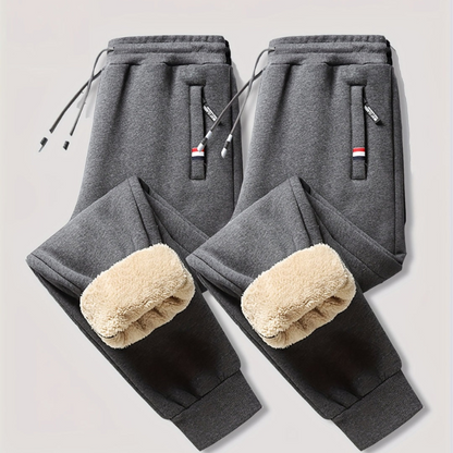 Herren Thermohose mit Kordelzug - grau + grau
