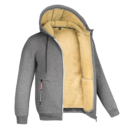 Herren Kapuzenjacke mit Innenfutter - hellgrau