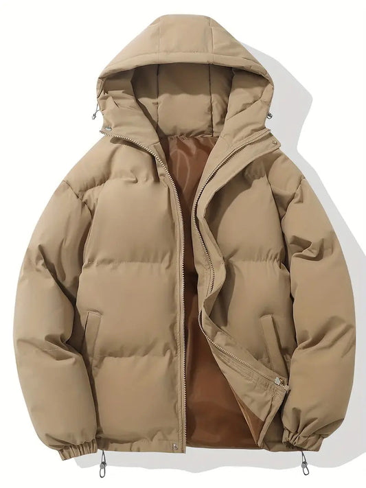 Winterjacke Herren mit Kapuze - braun