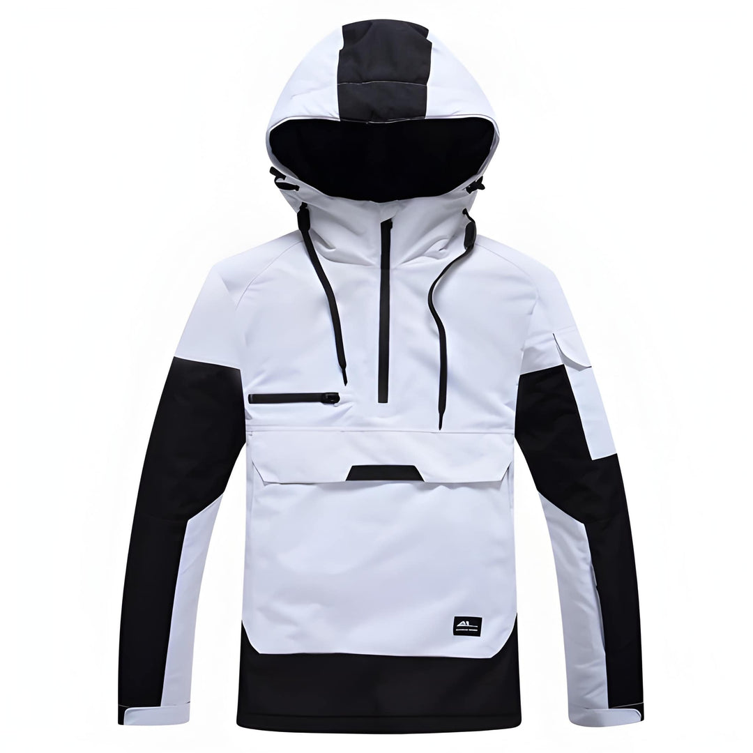 Herren Winterjacke mit Skikapuze - weiß