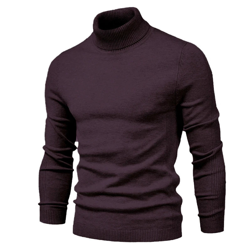 Pullover Herren mit Rollkragen im Winterlook - schwarz rot