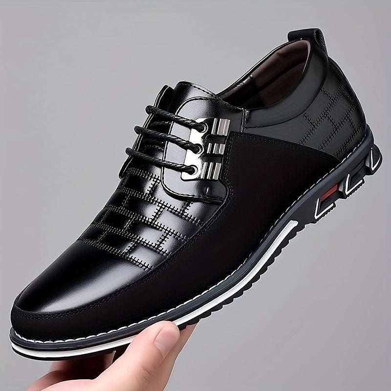 Herren Stiefel aus PU-Leder für den Alltag - schwarzer-klettverschluss