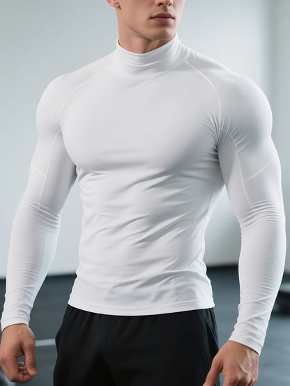 Herren Kompressionsshirt im Slim Fit mit Rollkragen