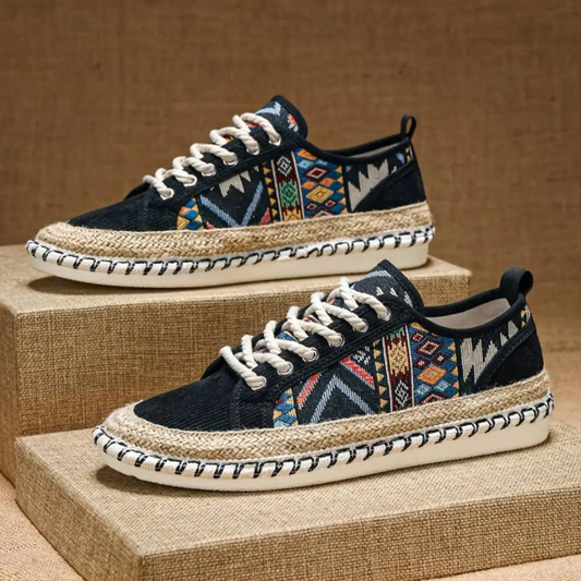 Herren Sneakers mit Ethno Muster - schwarz