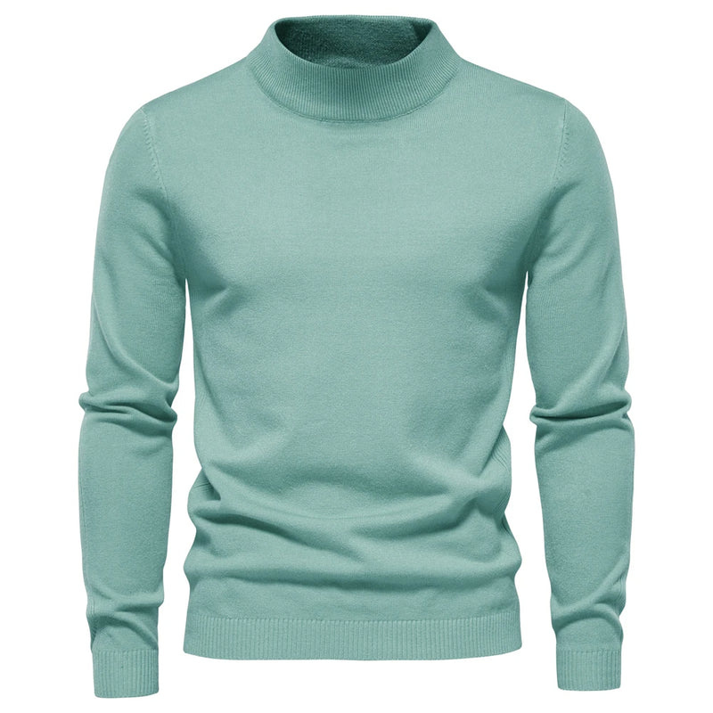 Pullover Herren mit Rollkragen im Winterlook - hellgrün
